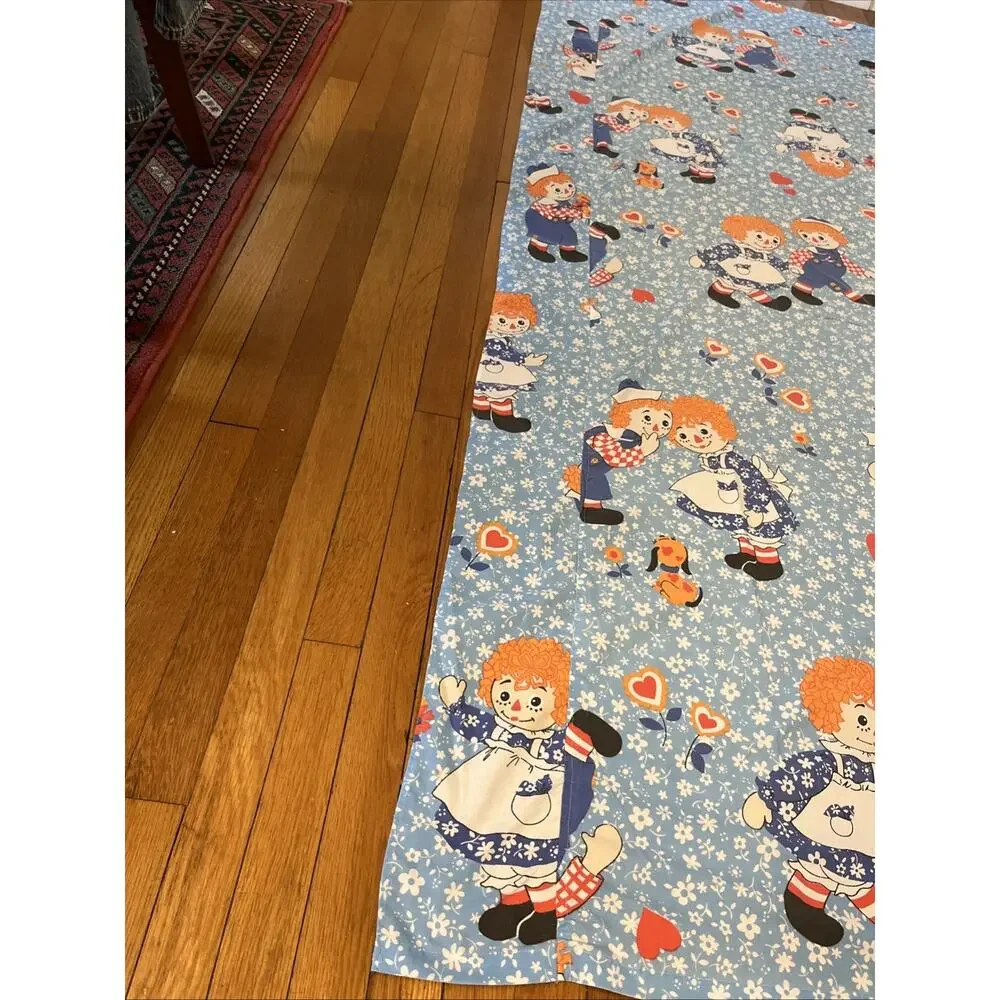 Vintage Sears Roebuck Raggedy Ann and Andy Twin Flat Percale Perma Prest Sheet